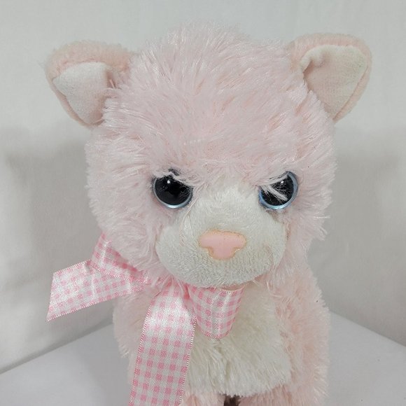 TY Duchess Pink Cat Plush Stuffed Animal Gingham Bow Without Swing Tag 9" 2009 - Picture 2 of 8